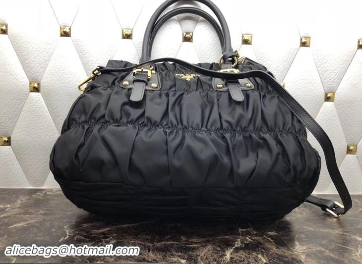 High Fashion Prada Gaufre Fabric Top Handle Bag BN1787 Black