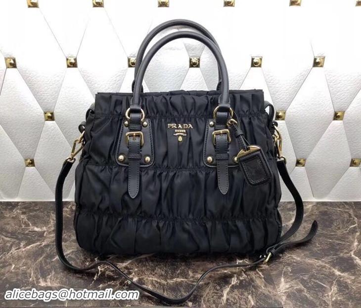 High Fashion Prada Gaufre Fabric Top Handle Bag BN1787 Black