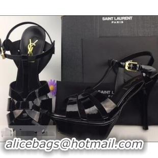 Hot Sell Saint Laurent Tribute Sandals In Patent Leather Y96433 Black