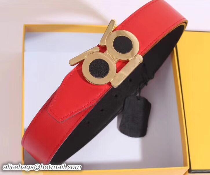 Luxury Width 35mm Monster Belts 931047 Black/Red