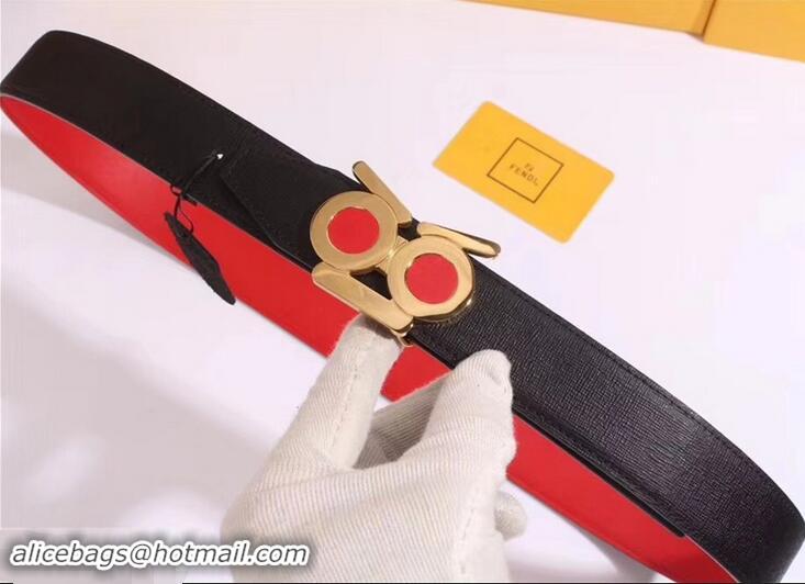 Luxury Width 35mm Monster Belts 931047 Black/Red
