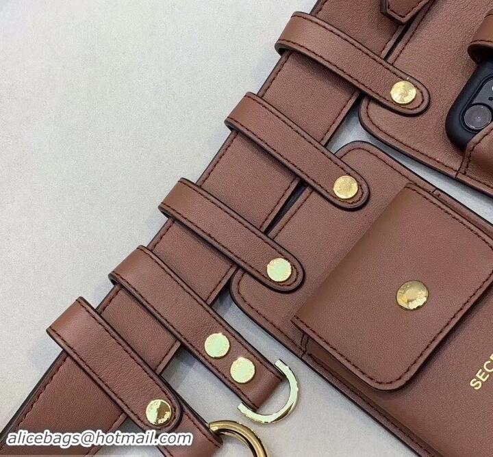 Best Product Fendi Multi-accessory Leather Belt Bag 931055 Brown 2019