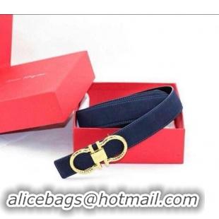 Comfortable Ferragamo 3cm width Women Adjustable and Reversible Belt in calfskin 602336