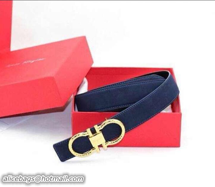 Comfortable Ferragamo 3cm width Women Adjustable and Reversible Belt in calfskin 602336