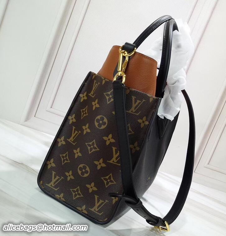 Grade Louis Vuitton Twist Calfskin and Monogram Canvas On My Side Tote Bag M53823 Black 2019