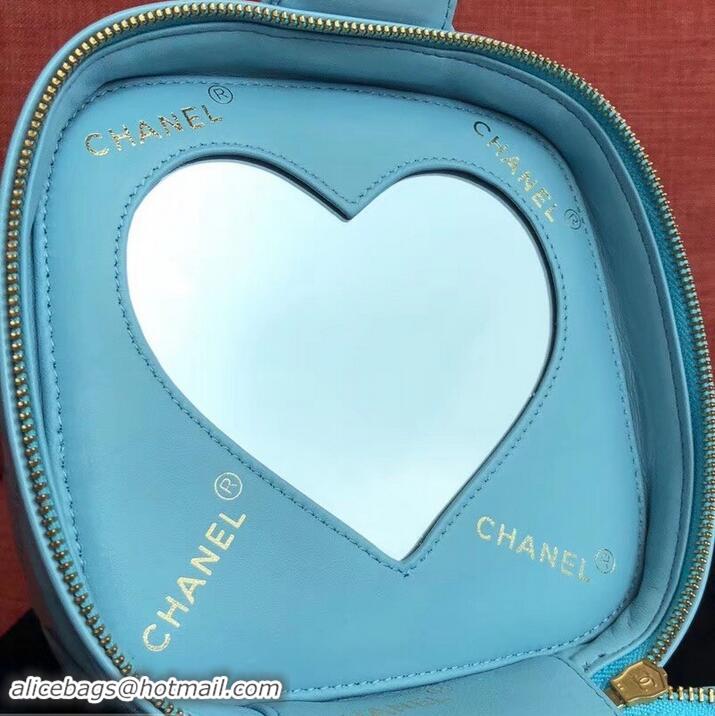 Promotional Chanel Vintage Vanity Case Bag Patent AP03620 Sky Blue 2019