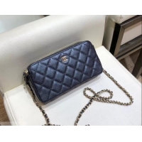 Good Looking Chanel Iridescent Pearl Caviar Classic Clutch with Chain Bag A82527 Black 2019