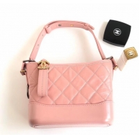 Low Cost Chanel Aged Calfskin Gabrielle Small Hobo Bag A91810 Light Pink