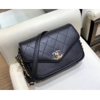 Luxurious Chanel Quilted Calfskin with Two-Tone Hardware Mini Flap Bag AS0412 Black 2019