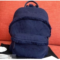 Fashion Chanel Mixed Fibers Backpack Bag AS0313 Blue 2019