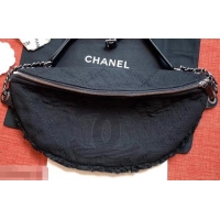 Fashion Chanel Mixed Fibers Small Waist Bag AS0315 Black 2019