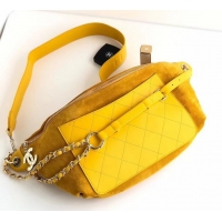 High Quality Chanel x Pharrell Capsule Collection Belt Waist Bag AS0620 Suede Yellow 2019