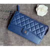 New Cheap Chanel Classic Pouch Clutch Bag with Handle AP0364 Blue 2019