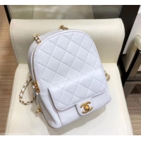 Affordable Price Chanel Waxy Calfskin CC Day Backpack Bag AS8866 White 2019