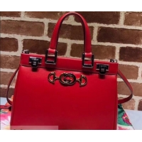 Shop Duplicate Gucci Zumi Smooth Leather Small Top Handle Bag 569712 Red 2019