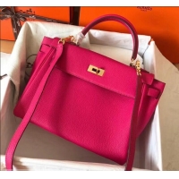 Luxury Hermes Kelly 28cm Bag In Original togo Leather With Gold/Sliver Hardware 600920 Peach Red 