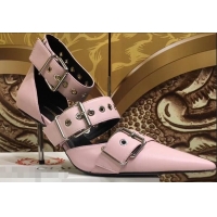 AAAAA Imitation Balenciaga Heel 8cm Belt Ankle Strap Pumps B95712 Pink 2019