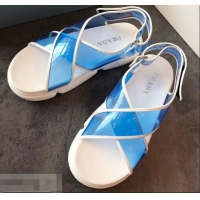 Elegant Design Prada Cloudbust PVC Sandals P94401 Blue 2019