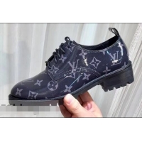 Low Price Louis Vuitton Monogram Glaze Canvas Flat Shoes LV91715 Black 2019