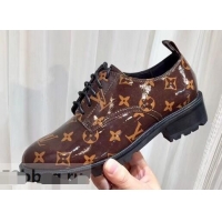 Super Quality Louis Vuitton Monogram Glaze Canvas Flat Shoes LV91715 Brown 2019