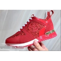 Traditional Discount Louis Vuitton Run Away Sneakers LV92212 Glitter Red