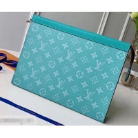 Duplicate Louis Vuitton Monogram Canvas/Taiga Leather Pochette Voyage MM Bag M441633 Green 2019