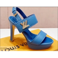 Faux Louis Vuitton Heel 10.5cm Platform 2cm Horizon Sandals LV94902 Denim Blue 2019
