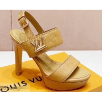 Good Taste Louis Vuitton Heel 10.5cm Platform 2cm Horizon Sandals LV94902 Apricot 2019