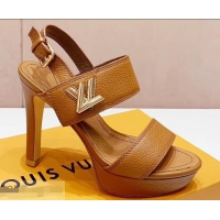 Faux Louis Vuitton Heel 10.5cm Platform 2cm Horizon Sandals LV94902 Caramel 2019