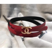 Luxury Classic Chanel CC Belt 15mm Width 550173 Red