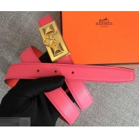 Best Luxury Hermes Width 2.5cm Collier De Chien Buckle Belt 619018 Pink/Gold