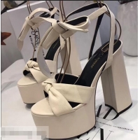 Buy Faux Saint Laurent Paige Platform Sandals Y96301 White 2019