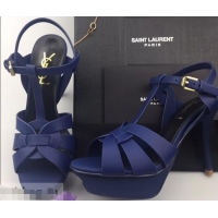 Practical Discount Saint Laurent Tribute Sandals Y96427 Satin Blue