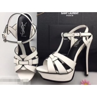 Low Cost Saint Laurent Tribute Sandals In Smooth Leather Y96451 Edge White