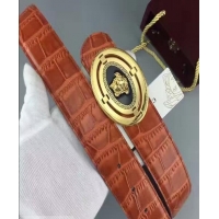 Best Price Versace Calfskin Leather Belt Stereo Buckle(99-722101)