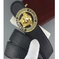 Duplicate Versace Calfskin Leather Medusa Round Buckle Belt(99-722106)