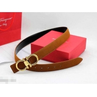 Luxury Ferragamo Women Adjustable and Reversible Belt in calfskin 602324