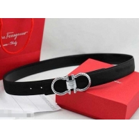 Fashion Ferragamo 3cm width Women Adjustable and Reversible Belt in calfskin 602328