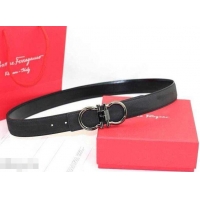 Low Cost Ferragamo 3cm width Women Adjustable and Reversible Belt in calfskin 602334