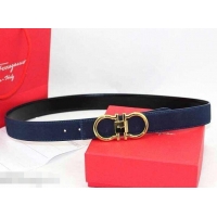 New Product Ferragamo 3cm width Women Adjustable and Reversible Belt in calfskin 602335