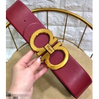 Grade Quality Ferragamo Width 7cm High Waist Gancini Belt 602344 Burgundy