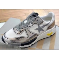 New Style Golden Goose Deluxe Brand GGDB Running Sole Sneakers GD9334 White/Silver 2019