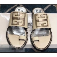 Buy Luxury Givenchy 4G Logo Chain Around Flat Sandals G93805 White 2019