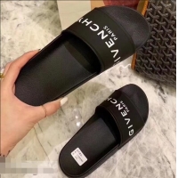Crafted Discount Givenchy Paris Logo Slides Sandals G95002 Rubber Black