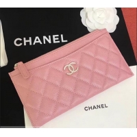 Good Product Chanel Iridescent Pearl Caviar Pouch Clutch Bag AP03618 Pink 2019