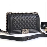 Super Quality Chanel Caviar Leather Boy Flap Medium Bag AP03622 Black/Silver 2019