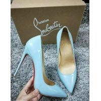 Super Christian Louboutin So Kate Patent Leather Red Sole 10CM Heel Pumps CL8222 Light Blue