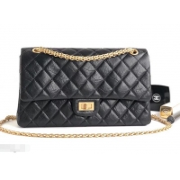 Cheap Chanel 2.55 Reissue Size 226 Bag in wrinkled calfskin black with gold hardware 602714