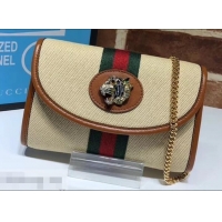 Low Price Gucci Vintage Web Rajah Chain Mini Bag 573797 Canvas Beige 2019 