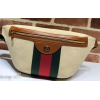  Luxury Gucci Web Vintage Canvas Belt Bag 575082 Beige 2019  